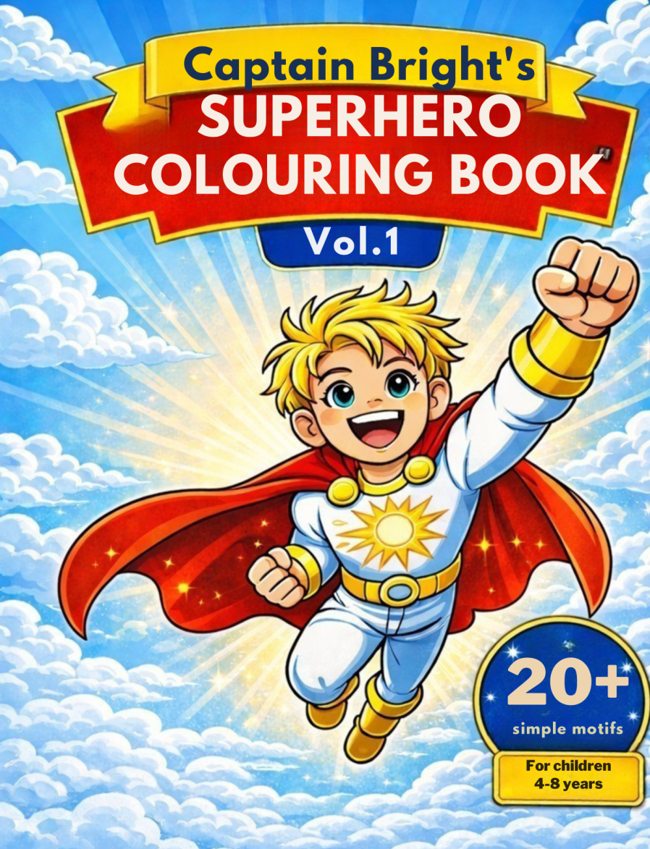 Cover of Captain Bright’s Superhero Colouring Book — Vol. 1